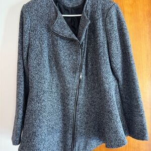 Torrid Asymmetrical Gray Wool Blend Moto Jacket